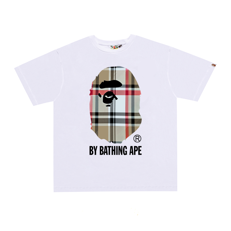 White Burb3rry B@pe Shirt